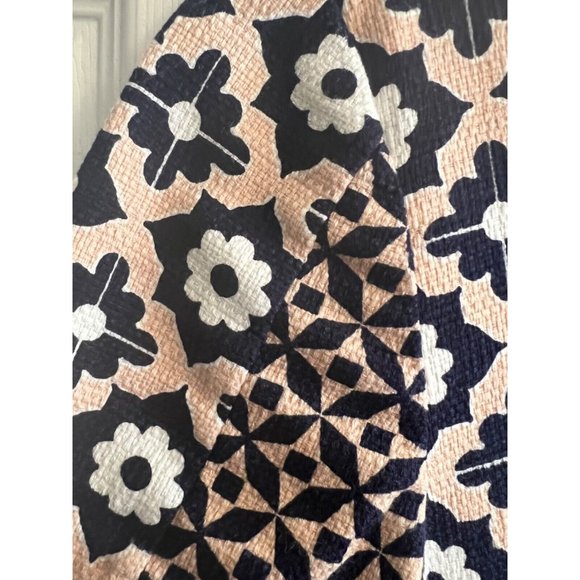 Boden Dress 6 L Pink Blue Ivory Short Sleeve Stretch Cotton Pockets Washable - Picture 5 of 12